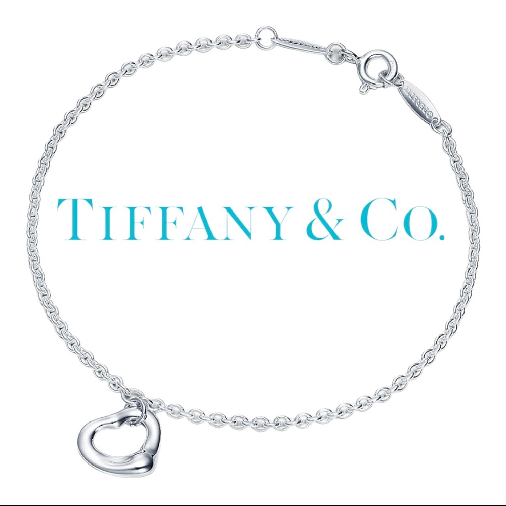 NWT Tiffany & Co. Elsa Peretti® Open Heart Bracelet in Silver, 11 mm